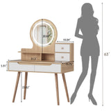 Vanity Desk with Mirror and Lights, Vanity Desk with Drawers, Makeup Vanity Dressing