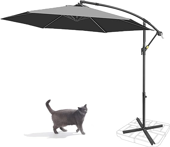 10FT Offset Hanging Market Patio Umbrella w/Easy Tilt Adjustment