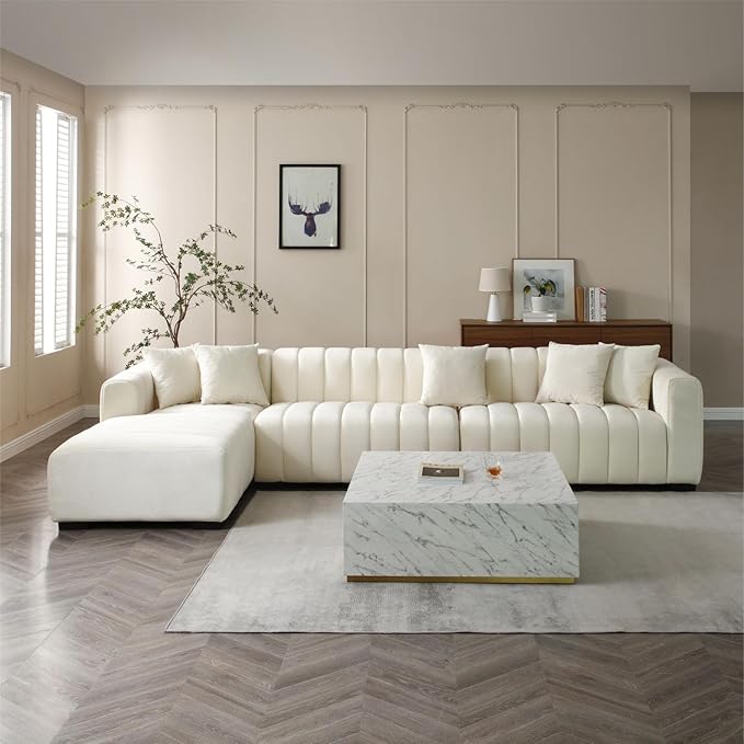 3 Piece Sectional Sofa 111.5" Set Living Room Furniture Set, Modern Couch