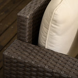 Patio Wicker Loveseat with Cushions