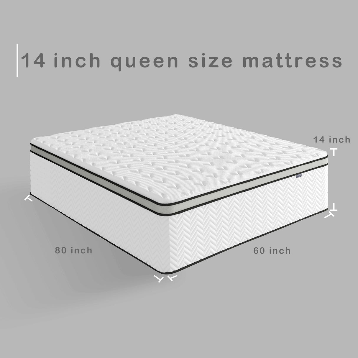 Queen Mattress, 14 Inch Queen Size Hybrid Mattress with Memory Foam and Individual