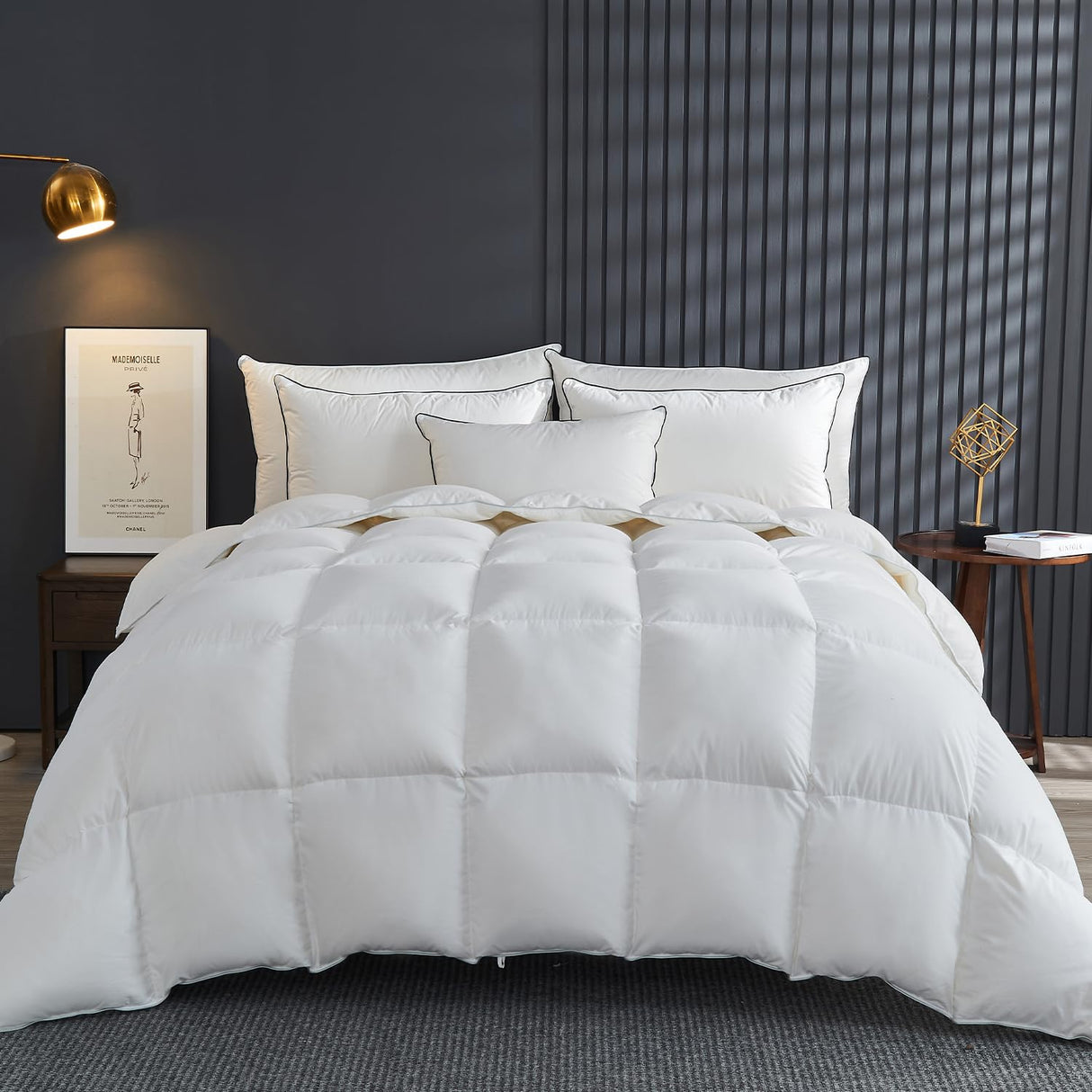 Feather Down Fibers Comforter Queen Size, All Seasons Duvet Insert