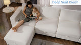 Sectional Couch Sofa for Living Room: Modular L Shaped Furniture Set - Beige Oversized