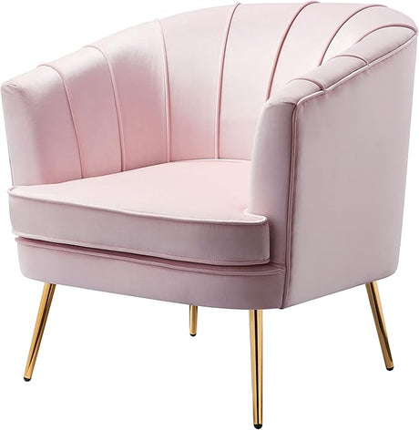 Inside + Out McCance Mid-Century Velvet Upholstered Accent Chair for ‎Living Room, Bedroom, Vintage Rose