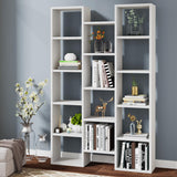 Modern Bookcase, 5-Shelf Storage Organizer Bookshelf with 14-Cube Display Book Shelf