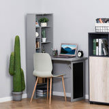 Fold-Out Convertible Writing Table Wall Mount Desk Cabinet with Blackboard and Side