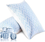Cooling Memory Foam Pillows Standard Size Set of 2 Adjustable Medium Pillow