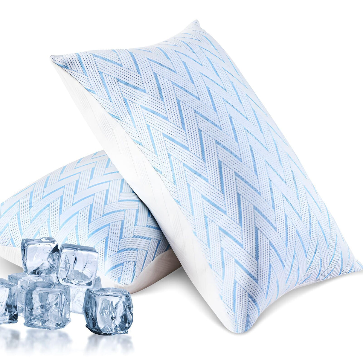Cooling Memory Foam Pillows Standard Size Set of 2 Adjustable Medium Pillow