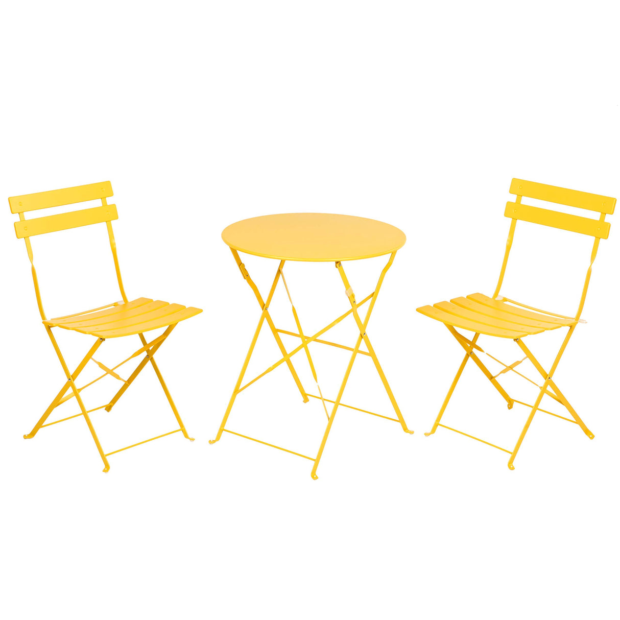 3-Piece Bistro Set Folding Outdoor Furniture Sets with Premium Steel Frame Portable Design