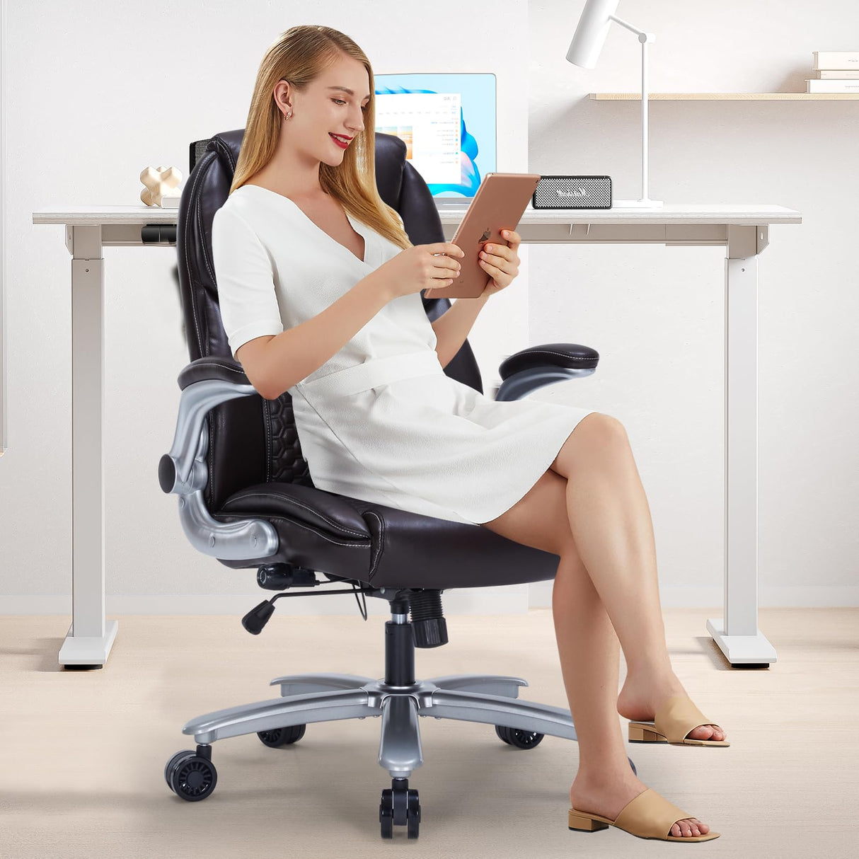 Ergonomic Executive Office Chair with Adjustable Lumbar Support