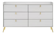 Zeena 6-Drawer Wooden Dresser in White