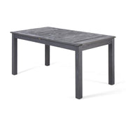 305357 Eric Outdoor Expandable Acacia Wood Dining Table, Dark Gray Finish