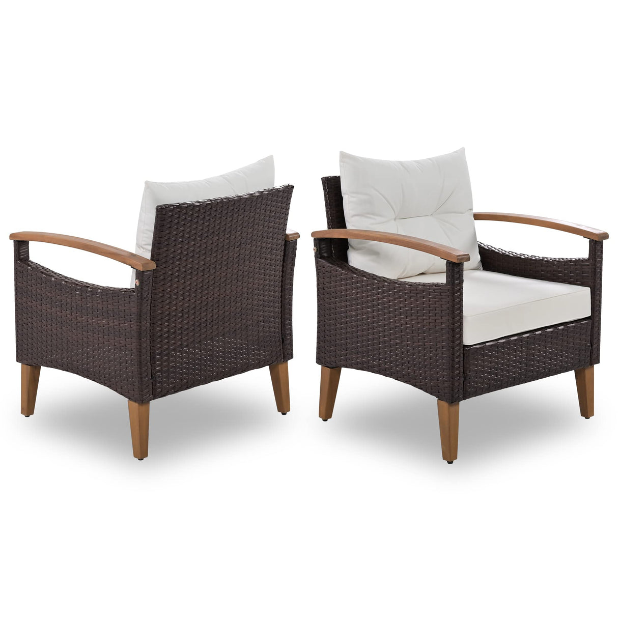 4-Piece Patio Conversation Sofa Set - Patio Furniture Set Wicker Rattan Sofa Couch