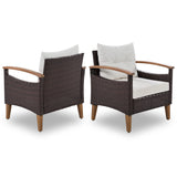 4-Piece Patio Conversation Sofa Set - Patio Furniture Set Wicker Rattan Sofa Couch