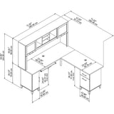 Somerset L Shaped Desk with Hutch