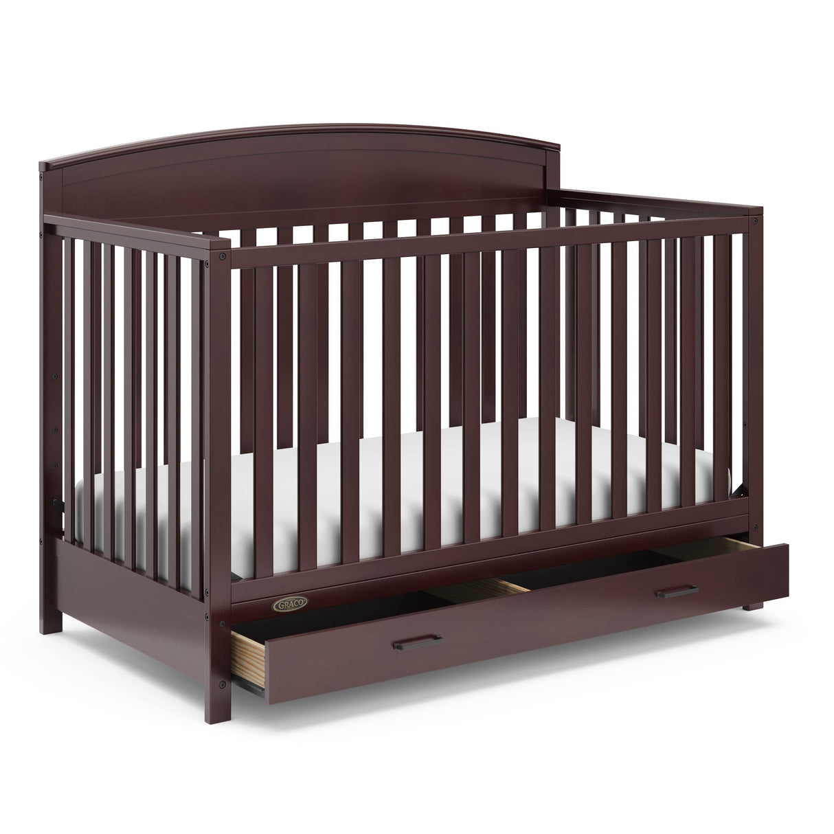 Benton 5-in-1 Convertible Crib with Drawer (Espresso) - Converts from Baby Crib to Toddler Bed