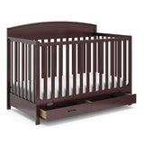 Benton 5-in-1 Convertible Crib with Drawer (Espresso) - Converts from Baby Crib to Toddler Bed