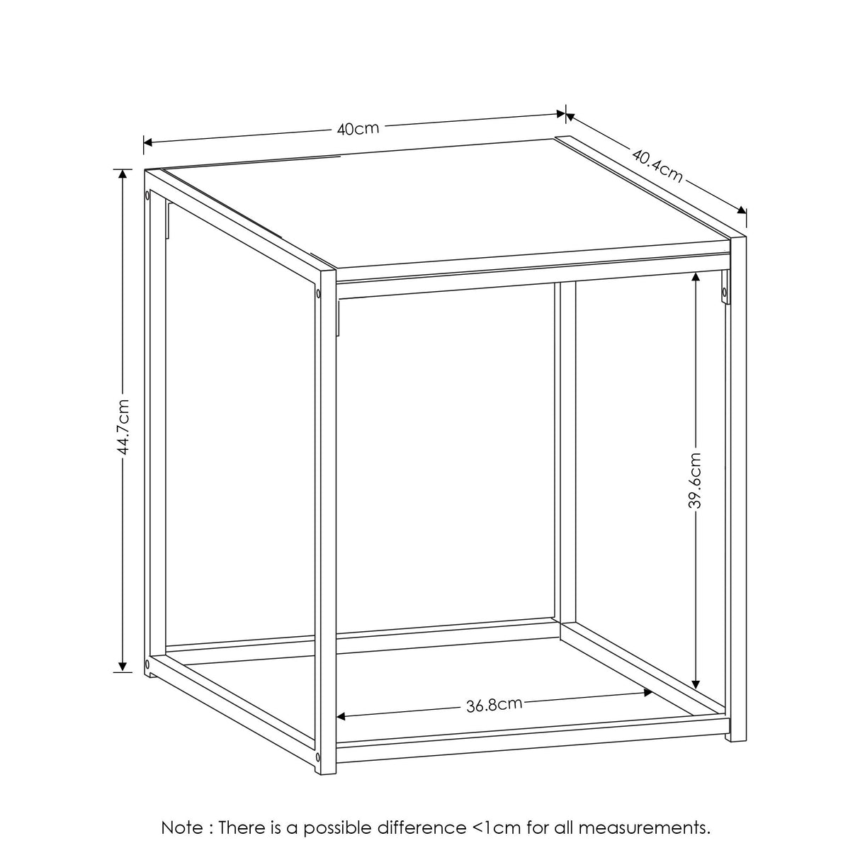 Camnus Modern Living End Table, Americano, 1 Tier, Metal Frame