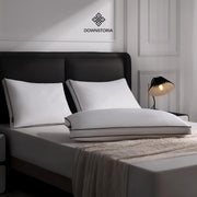 DOWNSTORIA Feather Down Pillows Standard Size Set of 2 with Gusset