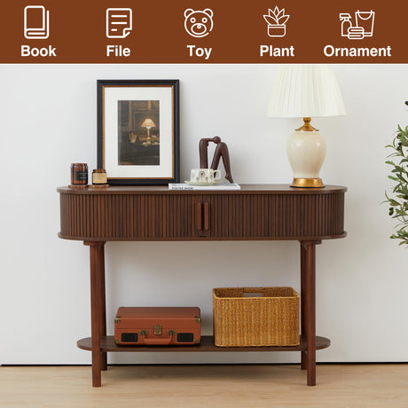 Console Table with Storage, 2-Tier Modern Sofa Table for Living Room