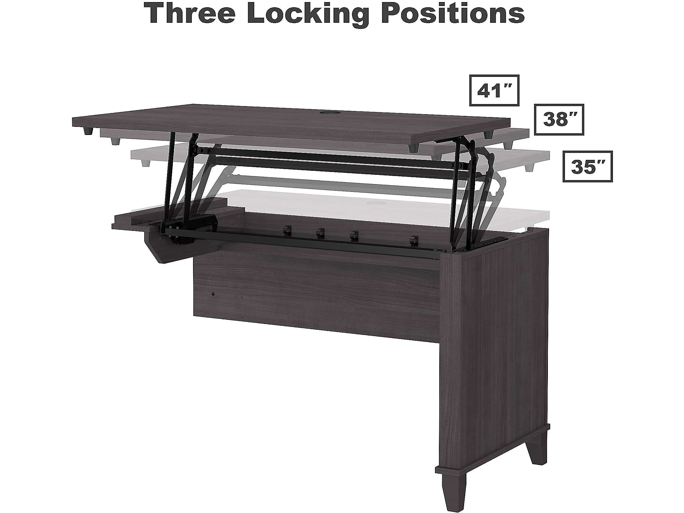 Somerset Adjustable Desk with Hutch – 35-41"