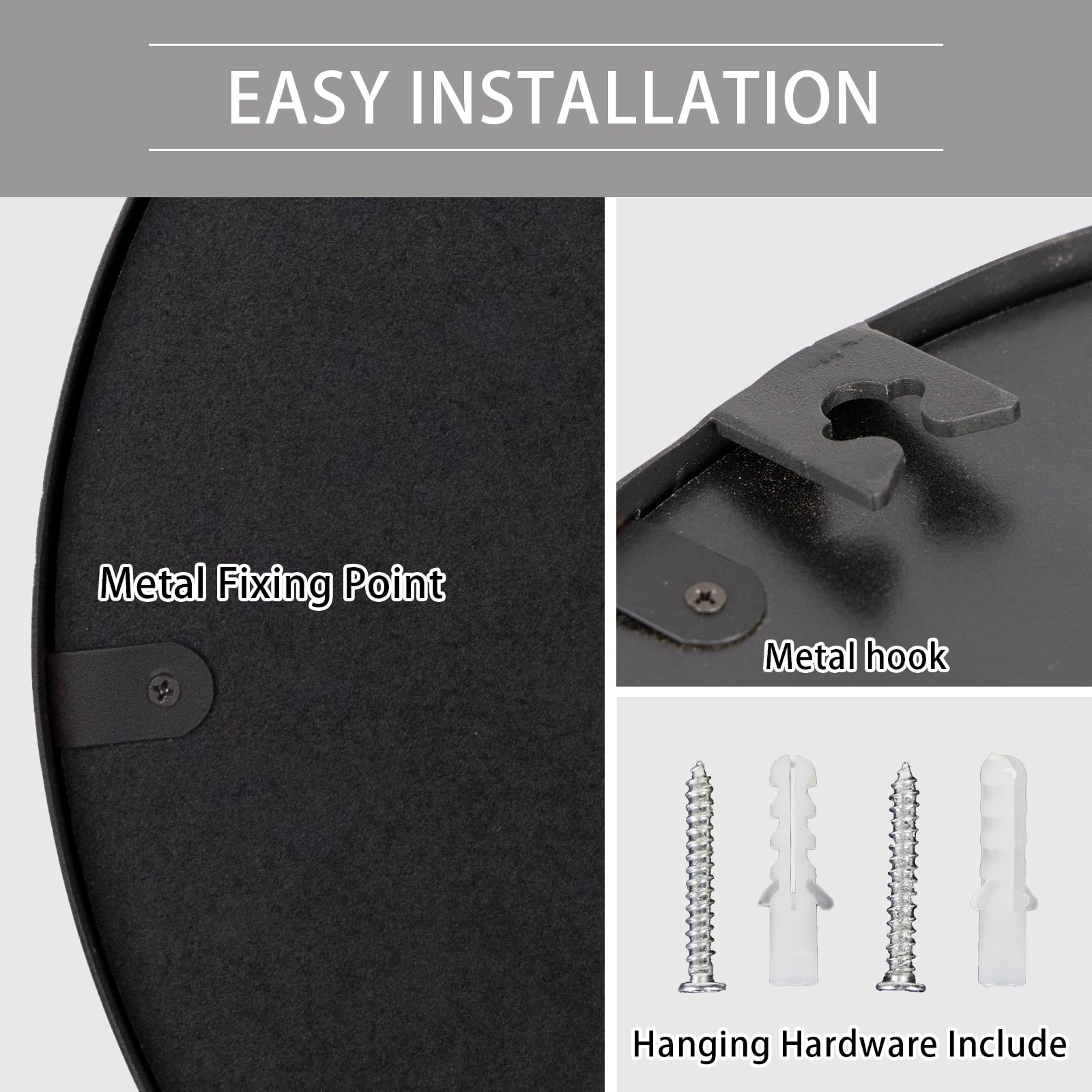 12" Gold Round Convex Mirror - Decorative Wall Mirror