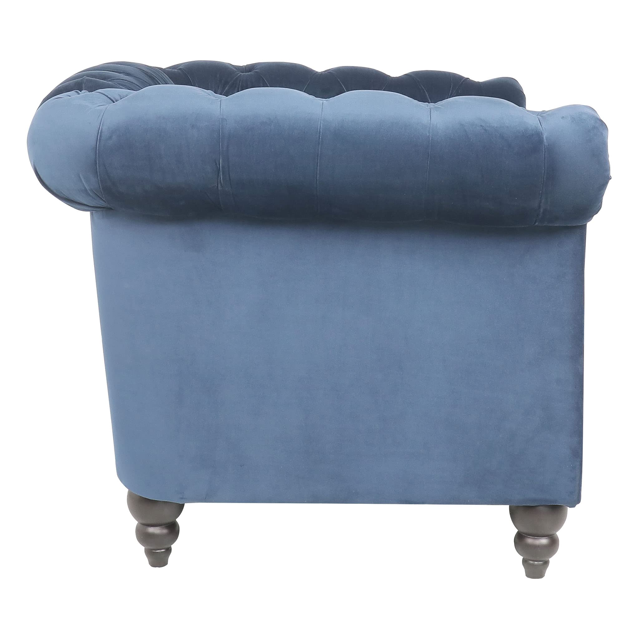 Velvet Chesterfield Chair, Mid-Century Modern Single Sofa Chair