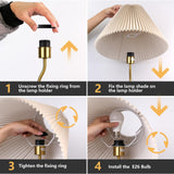 KUNJOULAM Modern Pleated Floor Lamp, Black Pole Floor Lamps, Simple Design Tall Lamp with Adjustable Beige Lampshade, Standing Lamp for Living Room, Bedroom, Office, Home (Without Bulb)