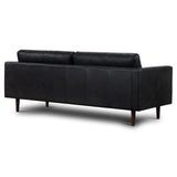 Napa 88.5” Sofa in Full-Grain Semi-Aniline Italian Tanned Leather, Onyx Black