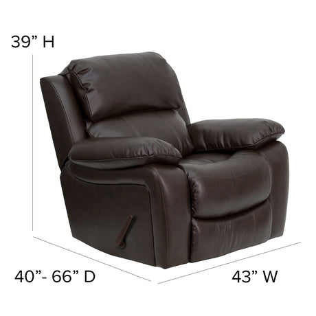 Flash Furniture Kyle Brown LeatherSoft Rocker Recliner