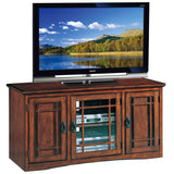 82350 Solid Wood Mission Oak Three Door TV Stand For 55" TVs Universal TV Console