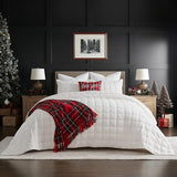 3 Pieces Luxurious Velvet King Quilts, Ultra Soft Lightweight Velvet Comforter Set,
