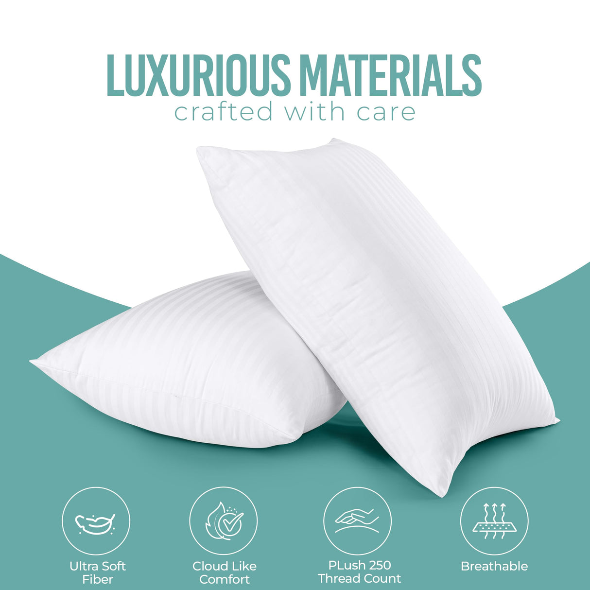 Utopia Bedding Pillows Queen Size Set of 2 (White),Hotel Pillows, Cooling Pillow for Side, Back or Stomach Sleepers