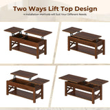 Coffee Table 47.2", 2 Way Lift Top Coffee Table with Hidden Compartment