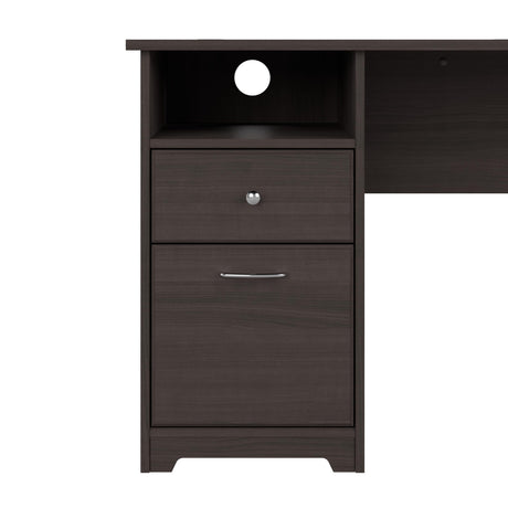 Cabot 72W Single Pedestal L Desk with Hutch, Heather Gray