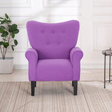 Modern Accent Chair,High Back Armchair,Upholstered Fabric Button Single Sofa