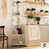 Tall Corner Shelf Stand, 5-Tier Display Shelves, Ladder Corner Wood Storage Plant Bookshelf