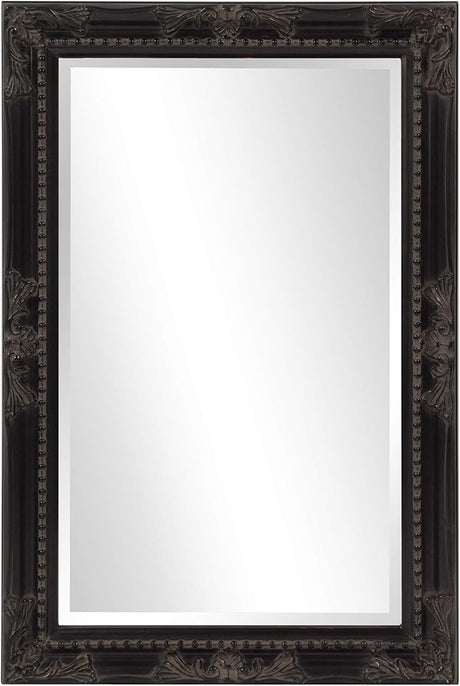 Rectangular Oil Rubbed Bronze Wall Mirror, Rectangle Hanging Wood Framed Vanity