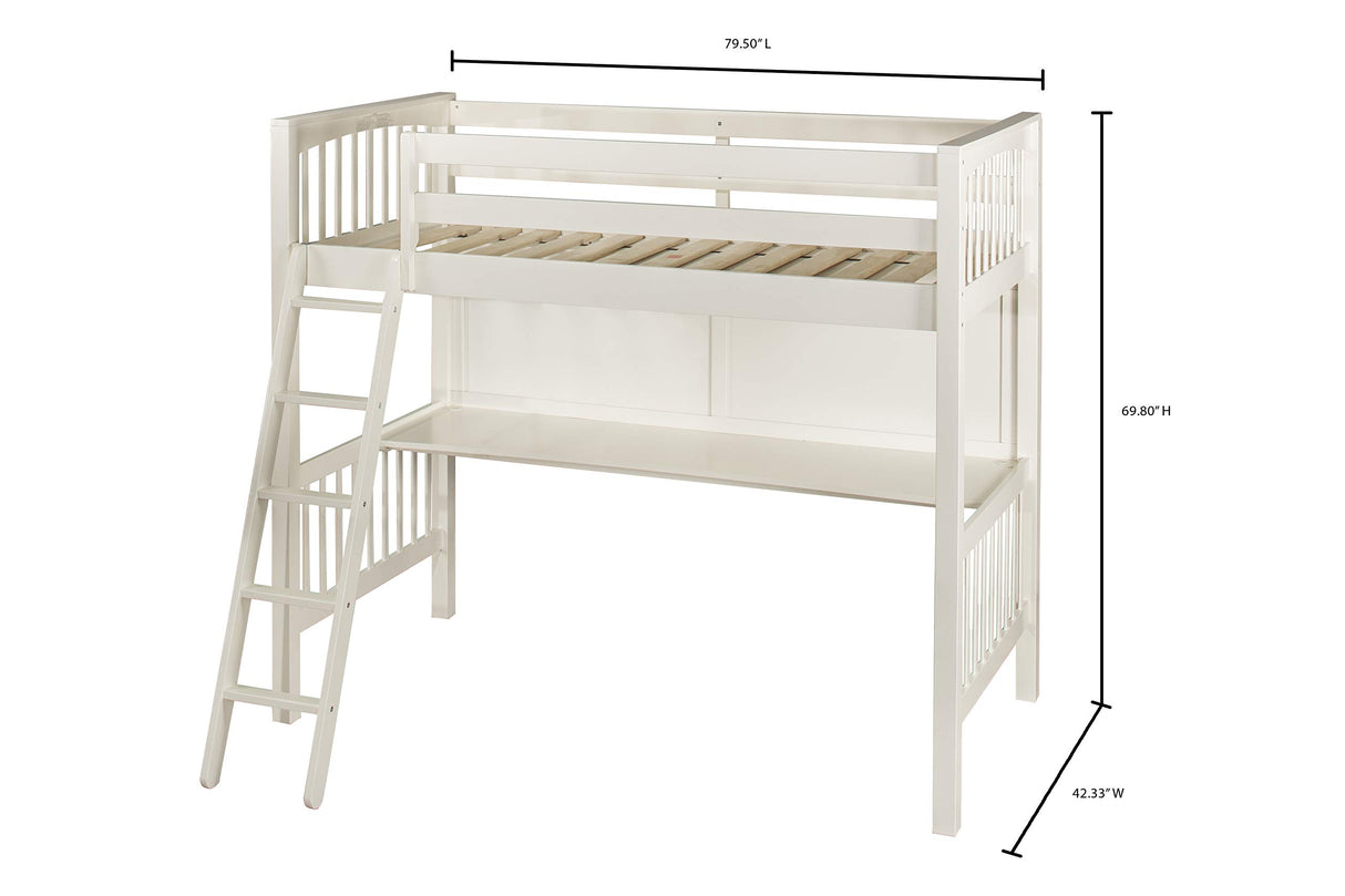 Hillsdale Furniture Pulse Loft, Twin, WHITE