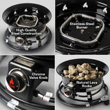 Outland Living Portable Propane Fire Pit, 19 - inch, 58,000 BTU with Fire Pit Cover & Carry Kit, Smokeless Gas Firebowl | Perfect for Camping, Patio, Backyard, Tailgating, Deck, RV| Black 893 Deluxe - Bircata