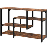 4-Tier Console Table, Industrial Narrow Long Sofa Table with Open Storage Shelves for Living Room,