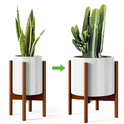 Adjustable Plant Stand Indoor, Bamboo Plant Stand 8 to 12 Inches