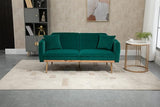 Velvet Loveseat Sofa, Modern Sleeper Sofa Couch with 2 Pillows