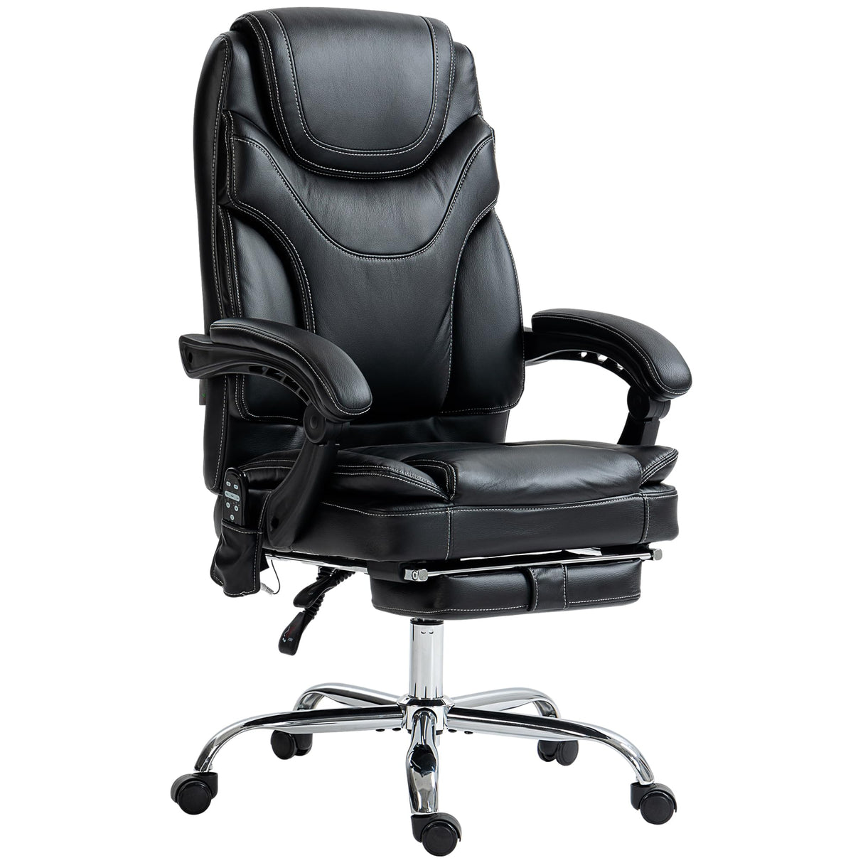 PU Leather Vibration Massage Office Chair with 6 Points, Heated Reclining Computer