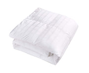 Blue Ridge Home Fashions Luxury 600 Thread Count Windowpane Pattern Oversize Down Alternative Comforter - Hypoallergenic Polyester Fill, King, White