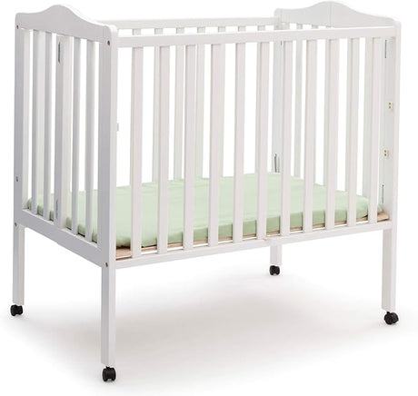 Folding Portable Mini Baby Crib with 1.5-inch Mattress - Greenguard Gold Certified, Grey