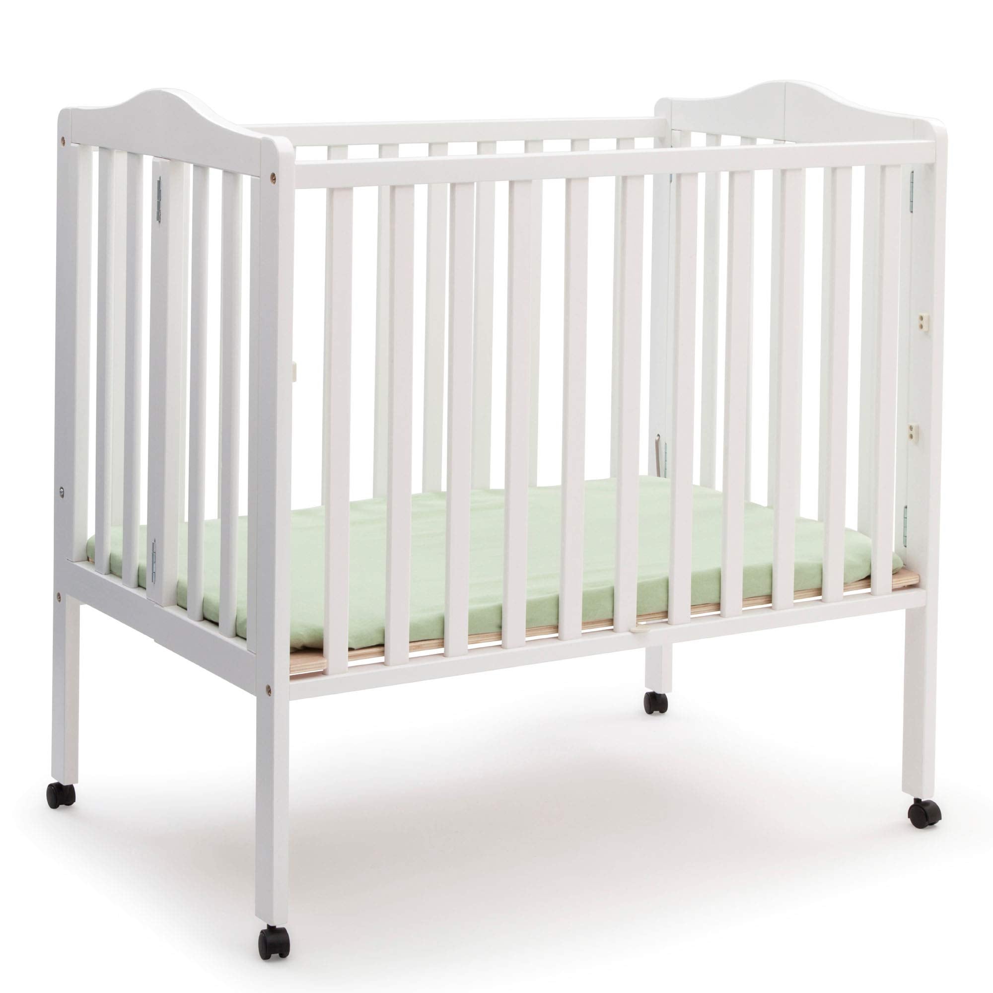 Folding Portable Mini Baby Crib with Mattress + American Baby Waterproof Mini Crib