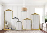 Antiqued Gold Ornate Mirror Arched Mantel Wall Mirror Baroque Inspired Bathroom