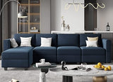 Modular Sectional Sofa Couch with Reversible Chaise Velvet L Shaped Couch