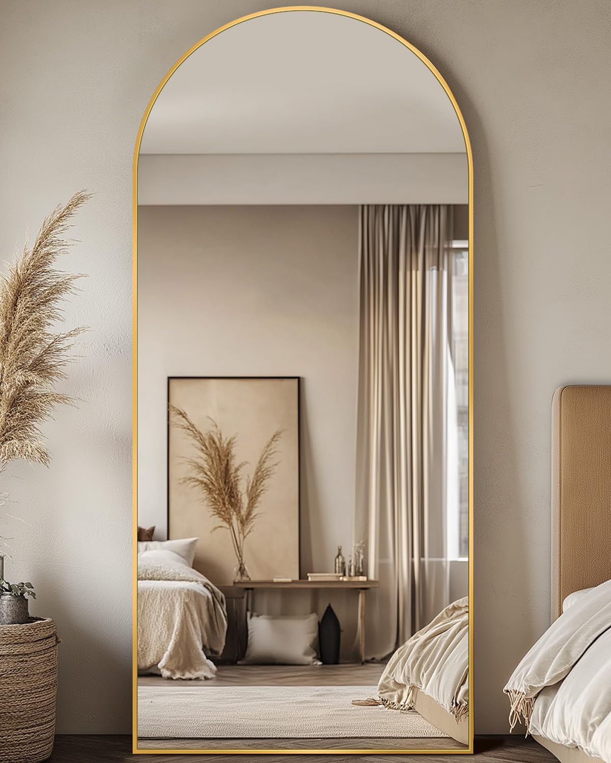 Full Length Mirror, 68"x26" Floor Mirror, Arched Full Body Mirror with Stand Large Floor